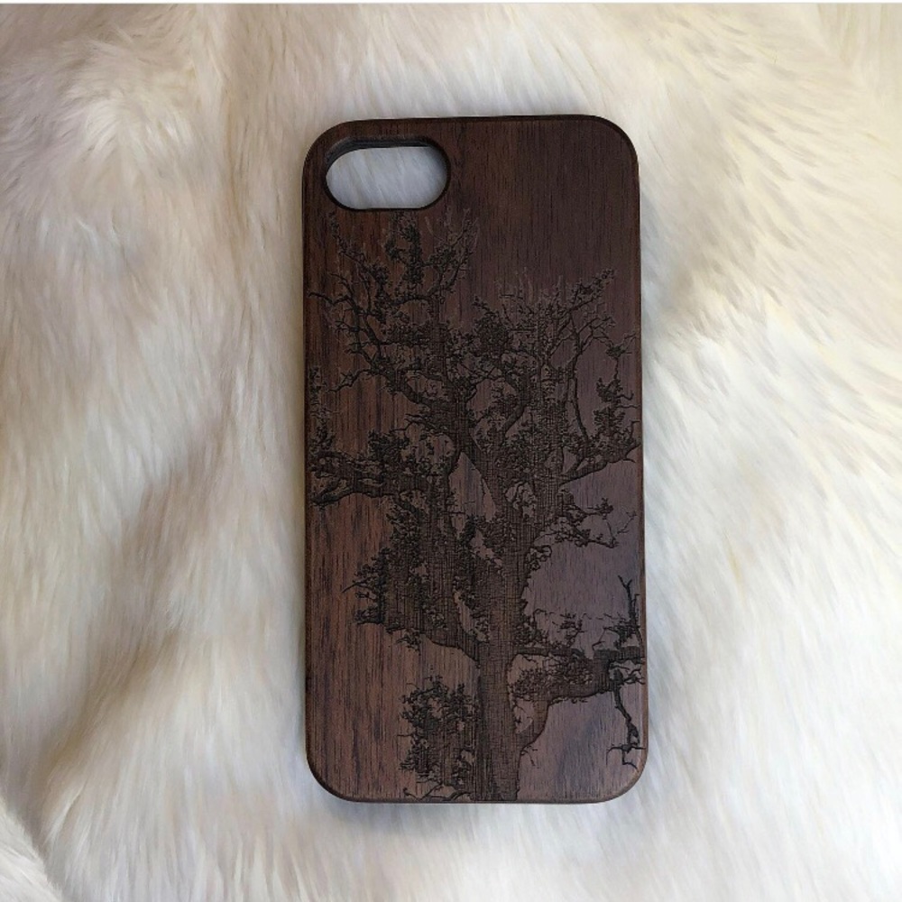 100% walnut wood phone case